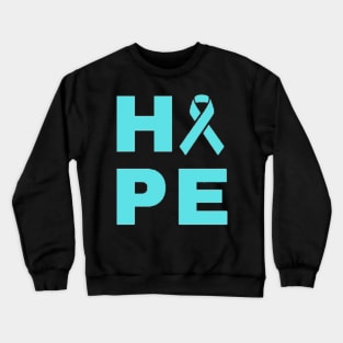 Hope Awareness Ribbon (Teal) Crewneck Sweatshirt